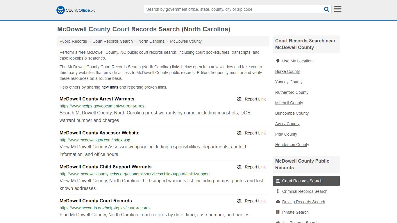 McDowell County Court Records Search (North Carolina)