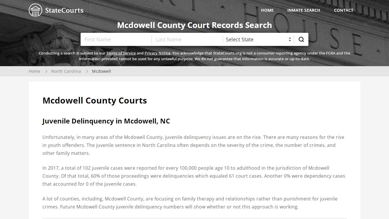 Mcdowell County, NC Courts - Records & Cases - StateCourts