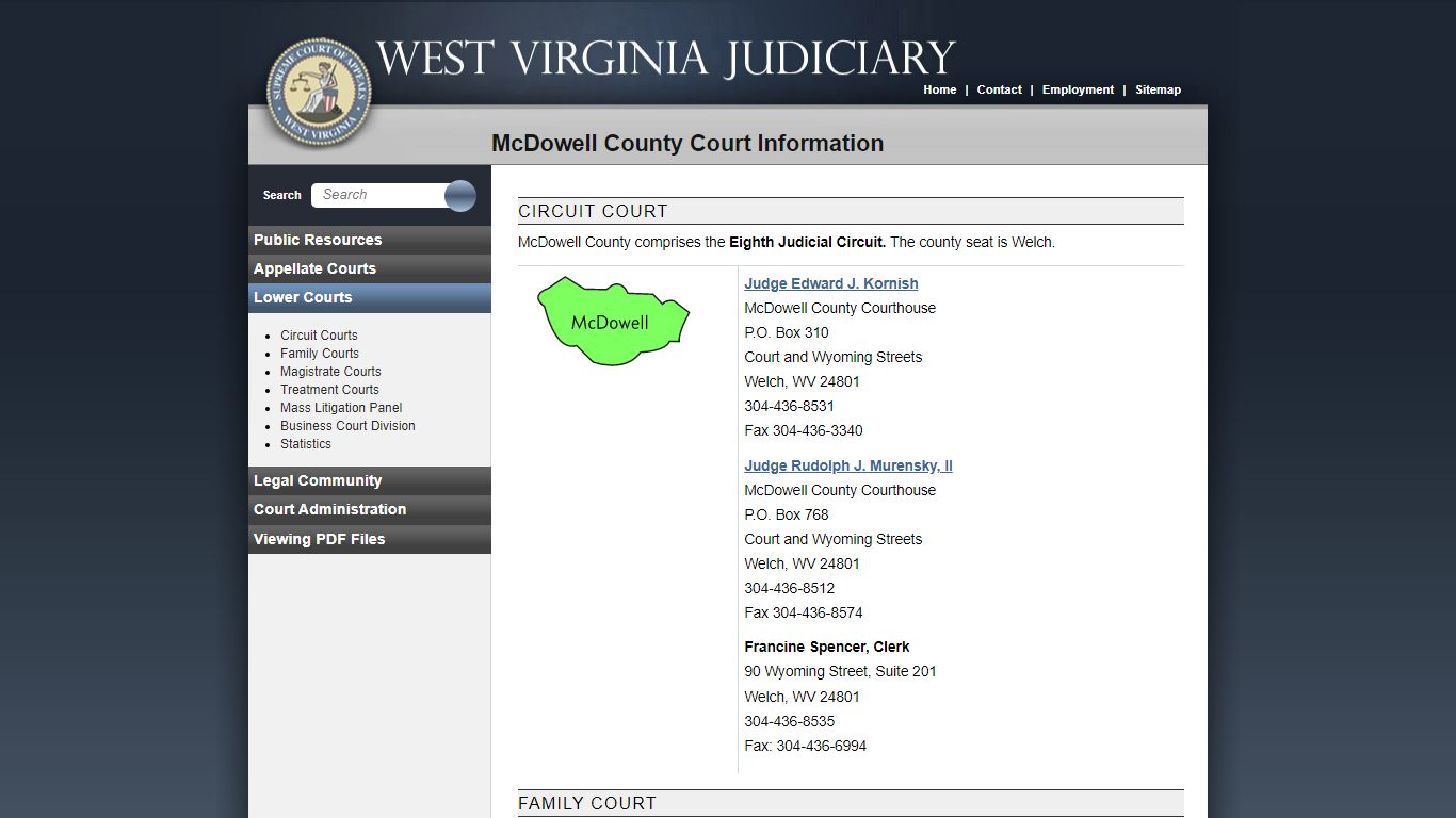 McDowell County Court Information - West Virignia Judiciary - courtswv.gov